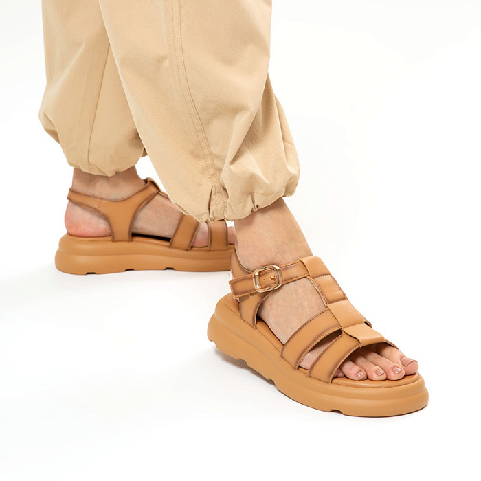 Женские сандалии eObuv бежевые, артикул 42E-2368-1C