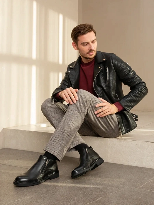 Мужские ботинки BRUNO RENZONI  черные, артикул H011-2