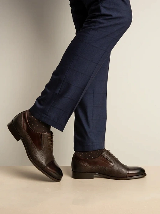 Мужские оксфорды BRUNO RENZONI  коричневые, артикул 5332A-789B