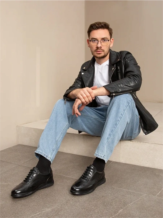 Мужские кроссовки BRUNO RENZONI  черные, артикул A005-1