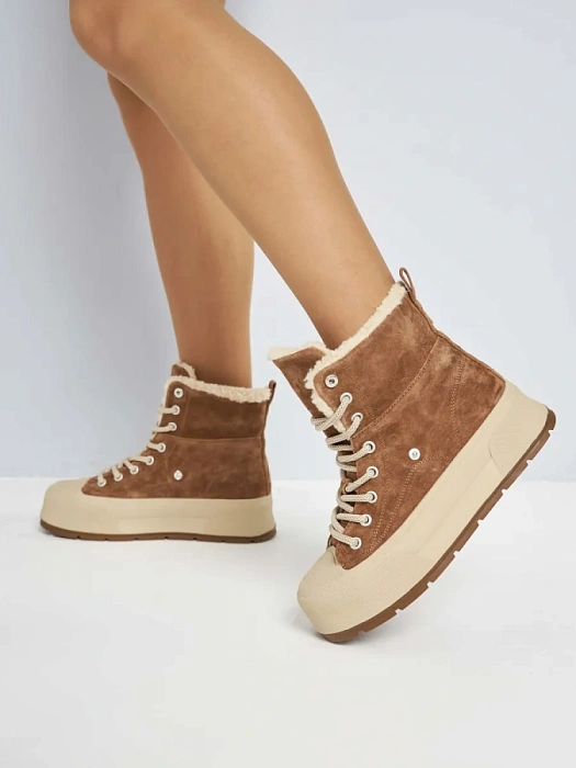 Женские ботинки eObuv коричневые, артикул 25AW-027