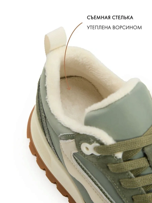 Женские кроссовки FEDERICA RODARI хаки, артикул 10BSY010