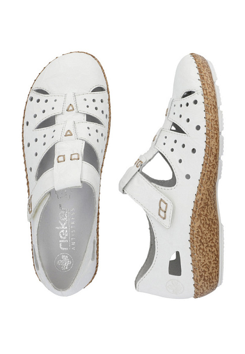 Женские туфли RIEKER белые, артикул 44852-80