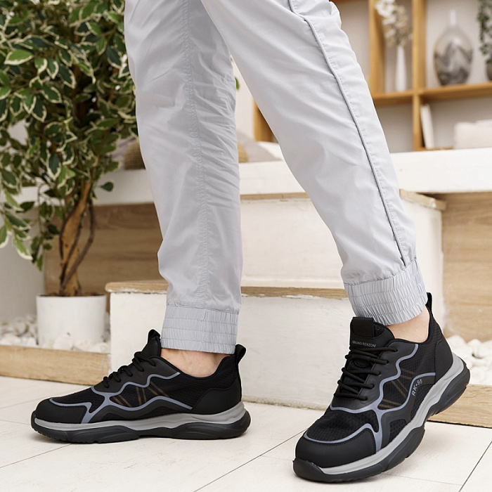 Мужские кроссовки BRUNO RENZONI  черные, артикул HGLB70033-1