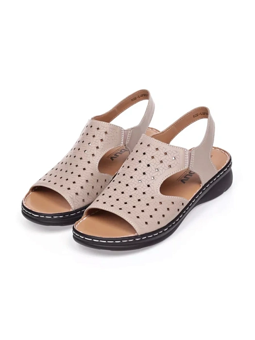 Женские босоножки  eObuv бежевые, артикул 52E-LQFR071-1.EO