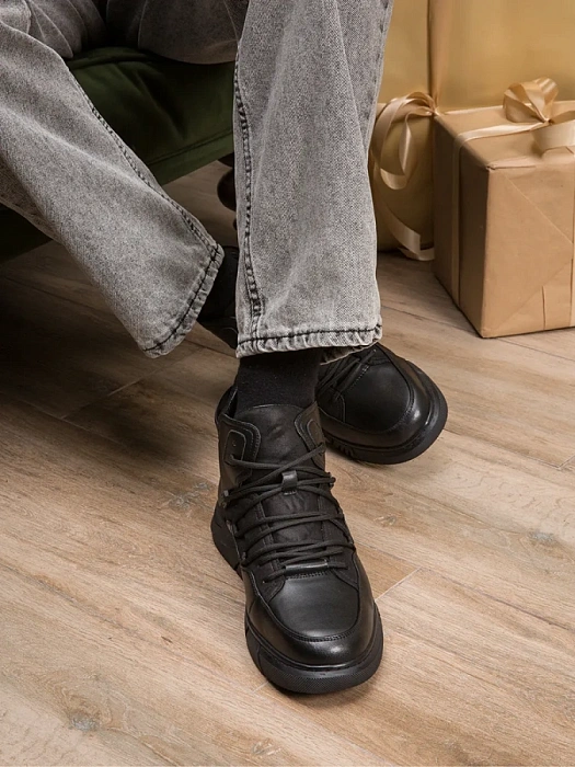 Мужские ботинки basic BRUNO RENZONI  черные, артикул BR15242-MN/10