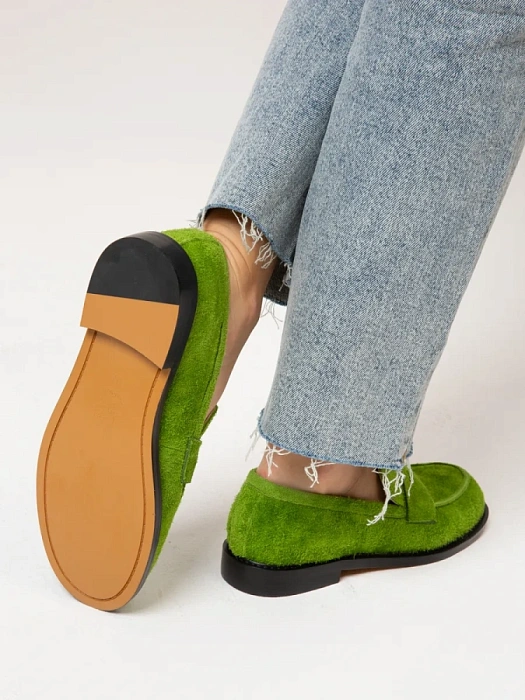 Женские лоферы SOFIA-ALEXANDRA зеленые, артикул LT235-7-G