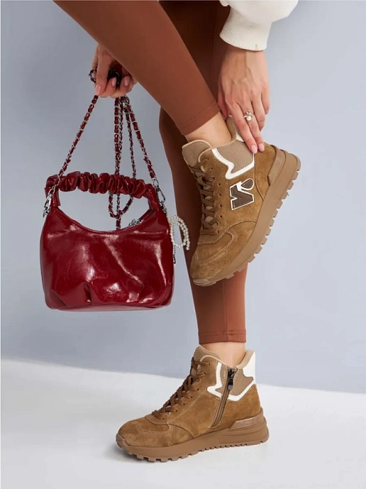 Женские кроссовки eObuv бежевые, артикул AW25-60-7