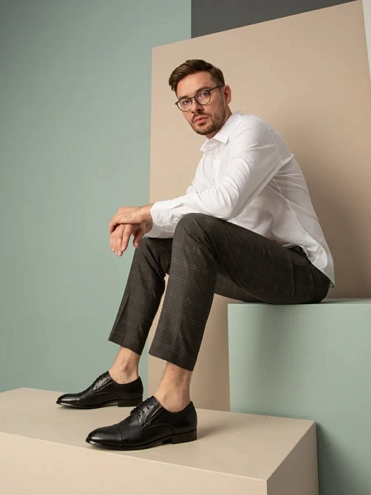 Мужские дерби BRUNO RENZONI  черные, артикул 5381A-910A