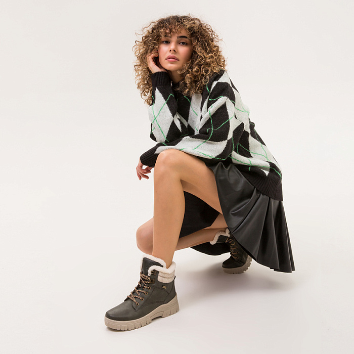 Женские ботинки basic REMONTE зеленые, артикул D0E71-52