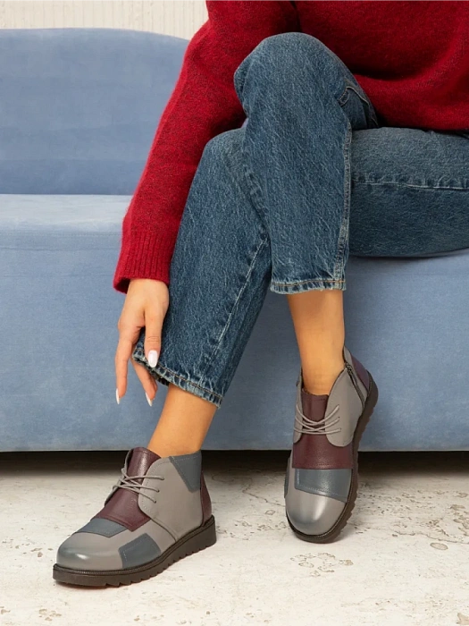 Женские ботинки eObuv серые, артикул DB-W24-WLM3-01-14