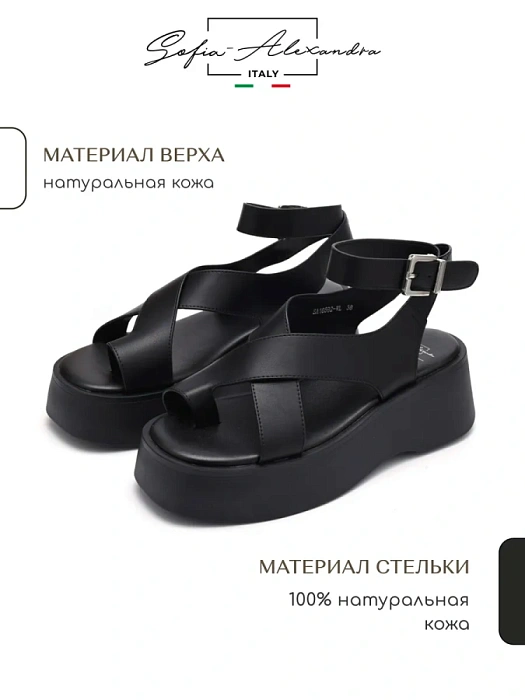 Женские босоножки  SOFIA-ALEXANDRA черные, артикул SA16592-WL-1