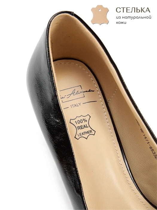 Женские туфли-лодочки SOFIA-ALEXANDRA черные, артикул 38E-HF1471-6533D1-25W