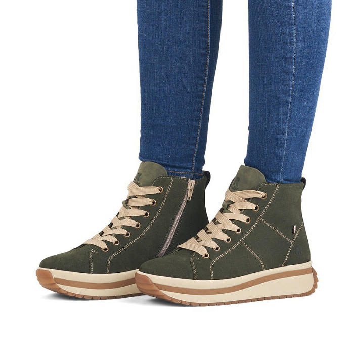 Женские ботинки basic RIEKER зеленые, артикул W0960-54