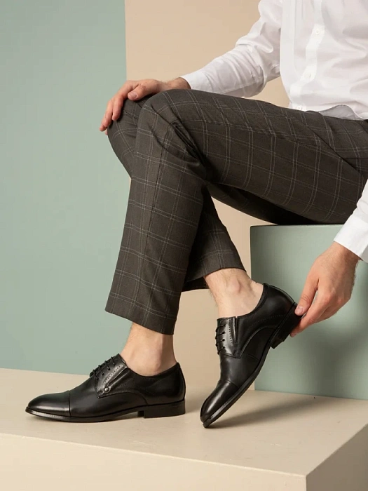 Мужские дерби BRUNO RENZONI  черные, артикул 5381A-910A