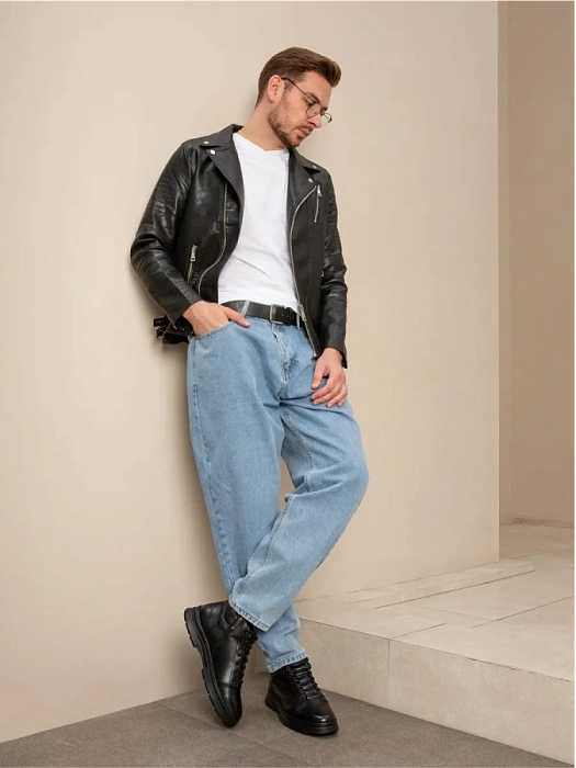 Мужские ботинки BRUNO RENZONI  черные, артикул 817X-129Z-TA29