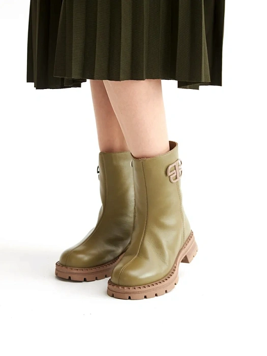 Женские полусапоги Donna Daniella  зеленые, артикул 32W10-59-106Z