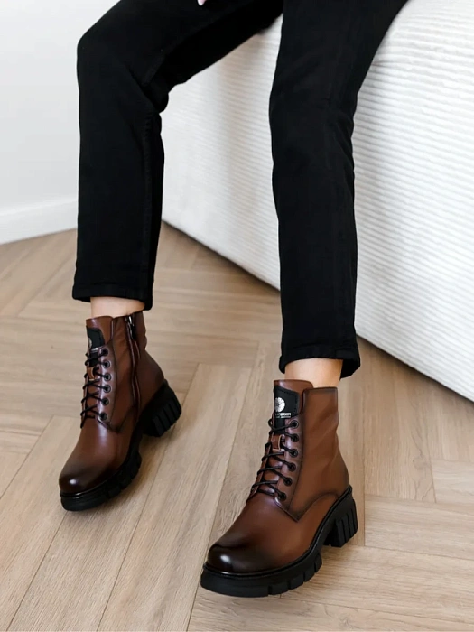 Женские ботинки FEDERICA RODARI шоколадные, артикул 15EOB-A3709D-6-1