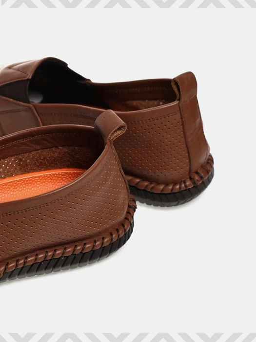 Мужские слипоны BRUNO RENZONI  рыжие, артикул M-23530-005