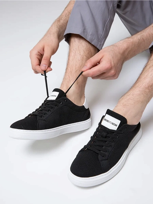 Мужские кеды BRUNO RENZONI  черные, артикул ZS23132-1