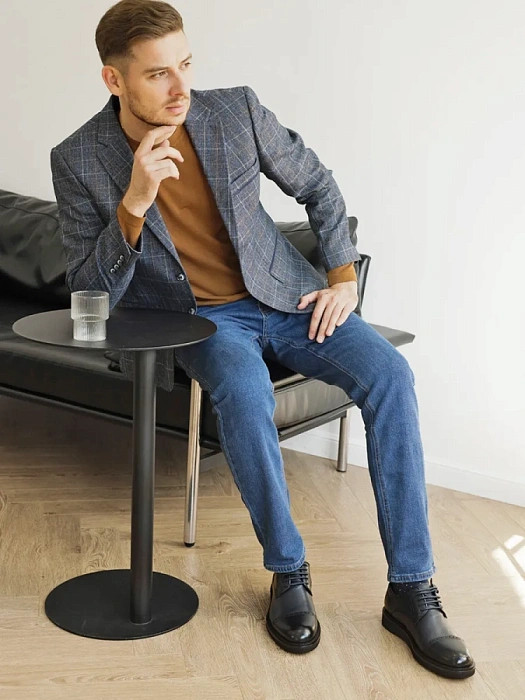 Мужские броги BRUNO RENZONI  синие, артикул G302A-G4C-NP