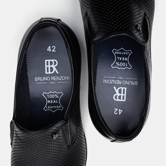 Мужские туфли basic BRUNO RENZONI  черные, артикул 5281B-990A