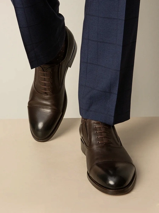 Мужские оксфорды BRUNO RENZONI  коричневые, артикул 5408A-7127H