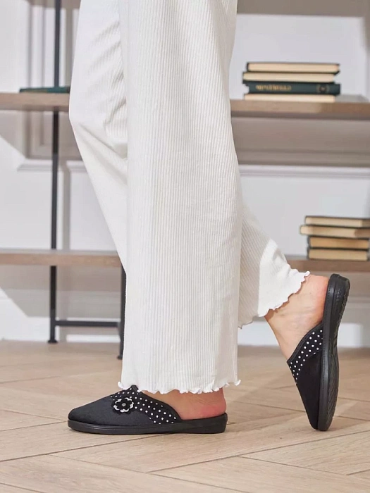 Женские тапочки домашние eObuv черные, артикул EO-C-04-1