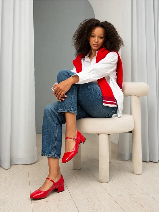 Женские мери джейн FEDERICA RODARI красные, артикул 43E-T1113-L94774-3