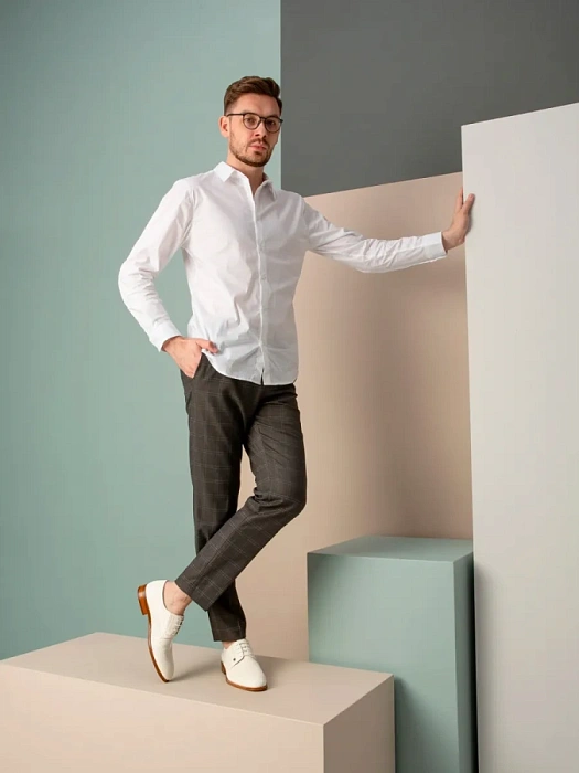 Мужские туфли BRUNO RENZONI  бежевые, артикул 5491B-710B