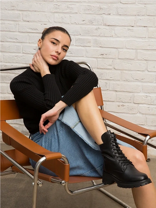 Женские ботинки basic FEDERICA RODARI черные, артикул 7E-3C488-947A