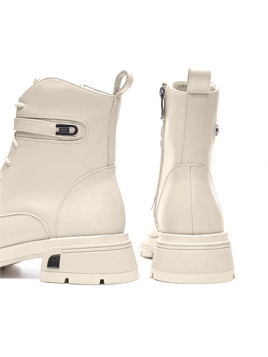 Женские берцы FEDERICA RODARI бежевые, артикул 15E-A3937L-3