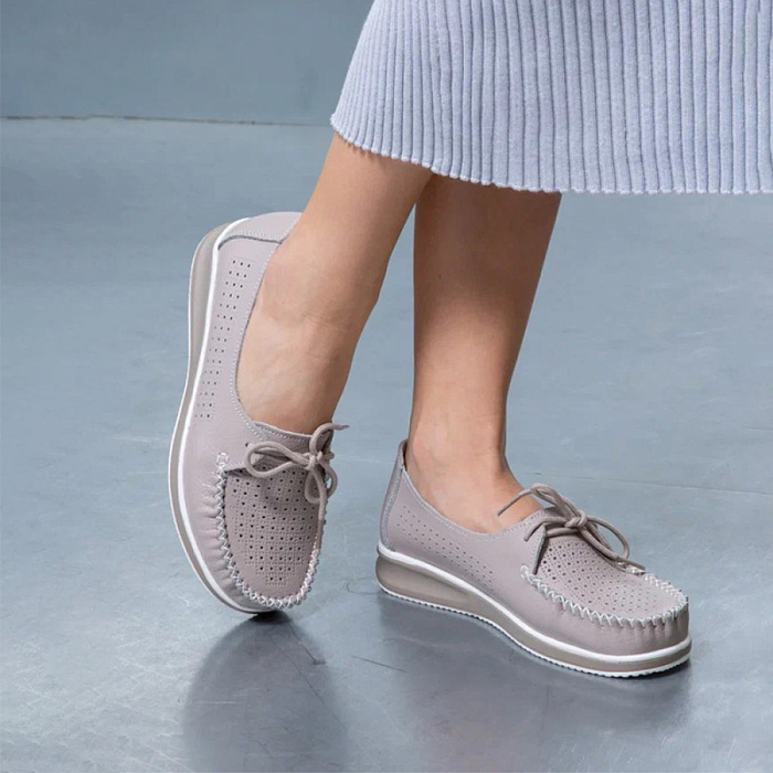 Женские мокасины Donna Daniella  серые, артикул 12F2-2-105