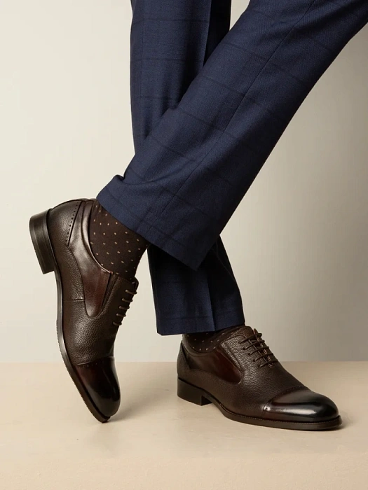 Мужские оксфорды BRUNO RENZONI  коричневые, артикул 5332A-789B