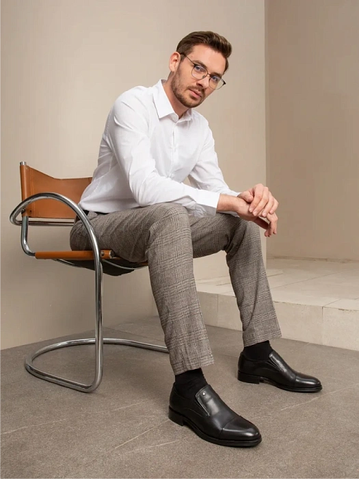 Мужские туфли BRUNO RENZONI  черные, артикул 24211-14-C515