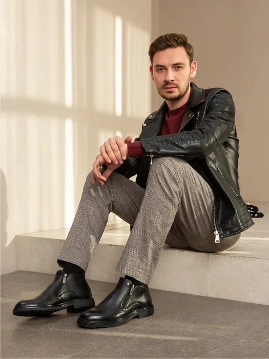 Мужские ботинки BRUNO RENZONI  черные, артикул H011-2