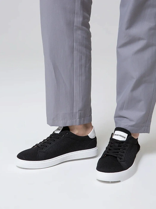 Мужские кеды BRUNO RENZONI  черные, артикул ZS23132-1