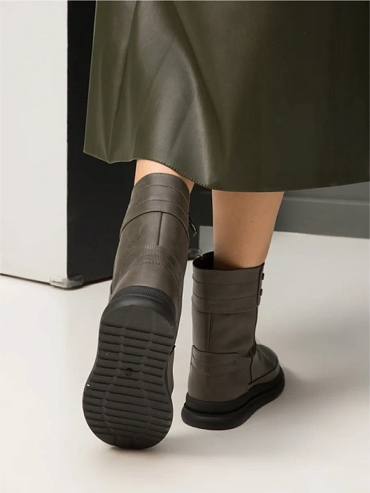 Женские ботинки basic Donna Daniella  серые, артикул D233-PR-03-C-Q