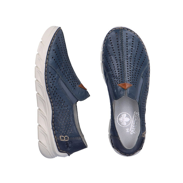 Женские слипоны RIEKER синие, артикул 55063-12