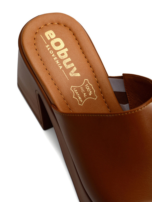 Женские сабо eObuv коричневые, артикул EO-G-127-24-00/Ginger