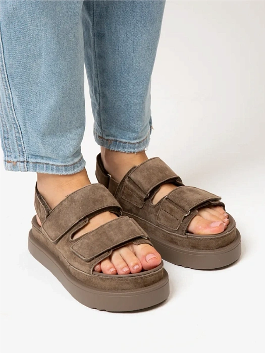 Женские сандалии Donna Daniella  коричневые, артикул XXS25-HHLC2-036-2