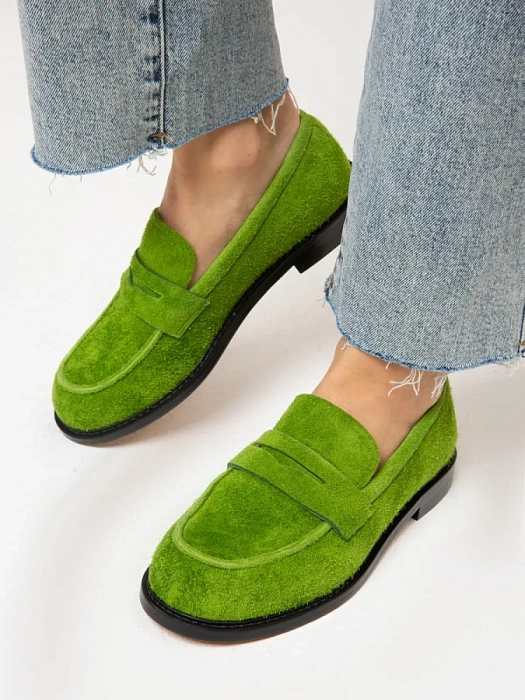 Женские лоферы SOFIA-ALEXANDRA зеленые, артикул LT235-7-G
