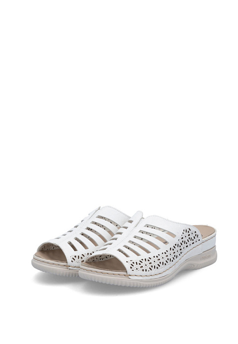 Женские сабо RIEKER белые, артикул V7495-80