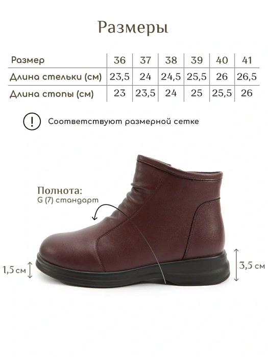 Женские ботинки eObuv бордовые, артикул DY25030710B