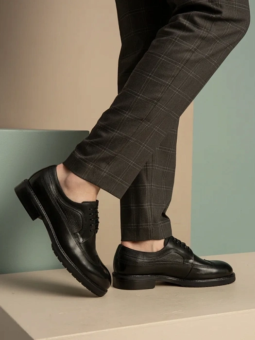 Мужские дерби BRUNO RENZONI  черные, артикул G455A-G9A-NP