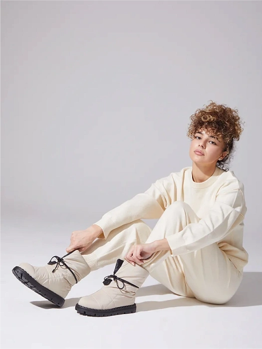 Женские дутики Donna Daniella  бежевые, артикул 32W9-4-416Z