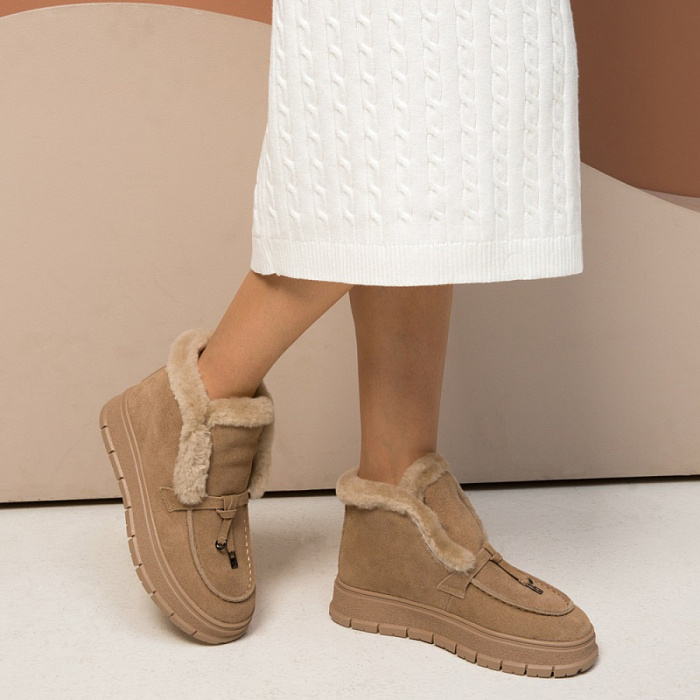 Женские ботинки basic Donna Daniella  бежевые, артикул RW128-012