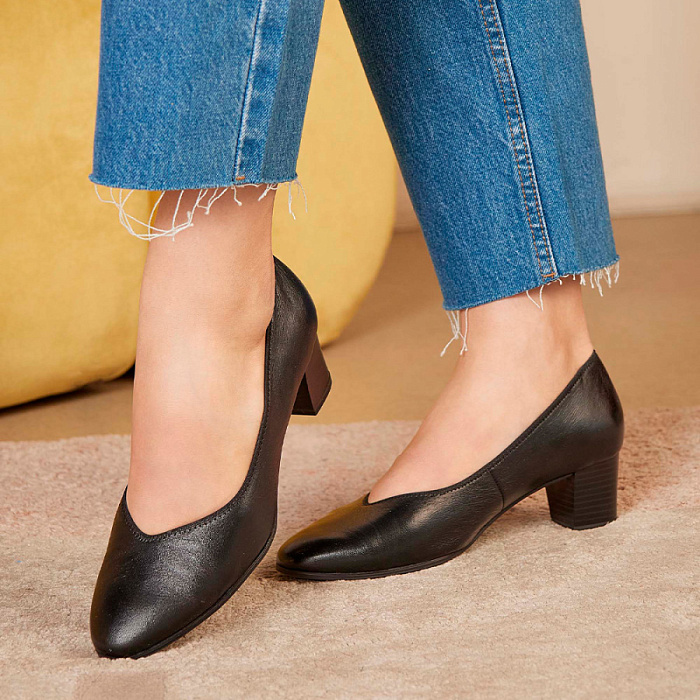 Женские туфли лодочки basic CAPRICE черные, артикул 9-22301-43-022