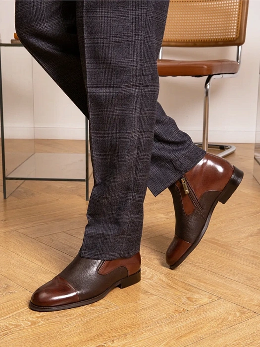 Мужские ботинки basic BRUNO RENZONI  коричневые, артикул 5332X-968B-R