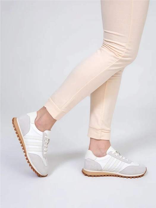 Женские кроссовки FEDERICA RODARI бежевые, артикул 42E-J409-2B